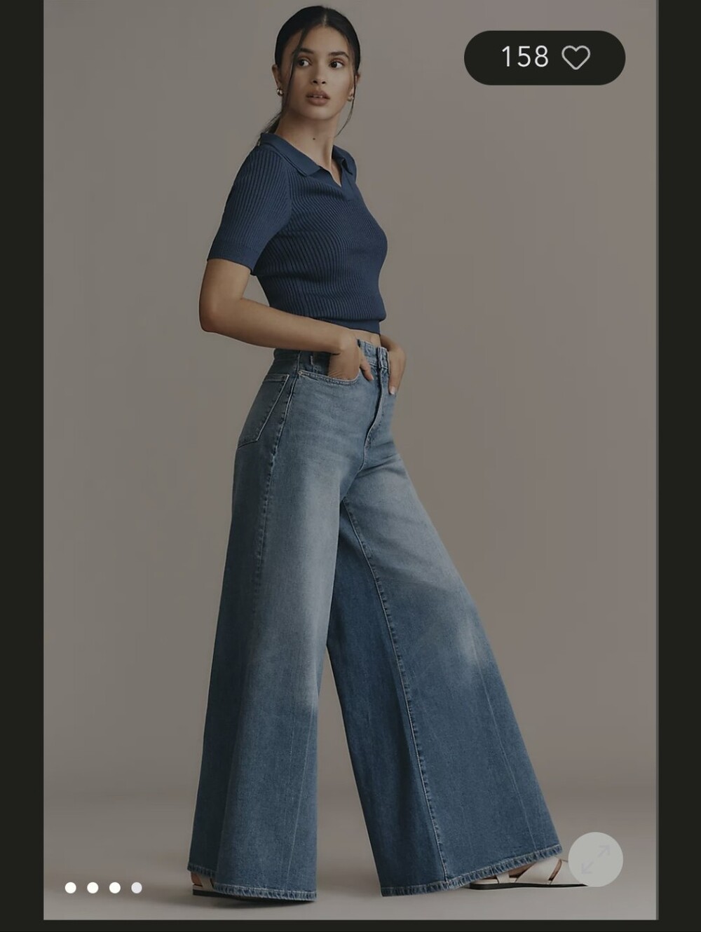 DL1961 Wide-Leg High-Rise Jeans in Medium Blue Wash
